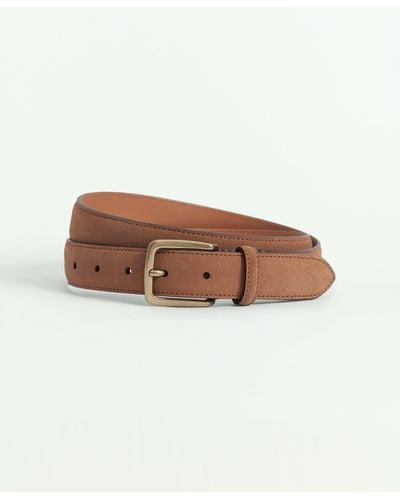 Brooks Brothers Suede Dress Belt - White