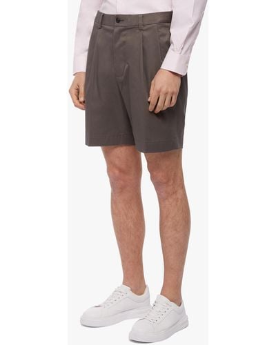 Brooks Brothers Shorts Stretch Con Pince Frontali - Grigio