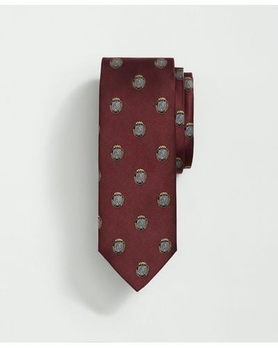 Brooks Brothers Silk Bb Crest Embroidered Tie