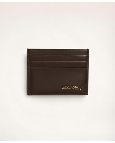 Brooks Brothers Leather Card Case - Natural