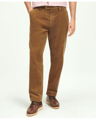 Brooks Brothers Regular Fit Cotton Wide-wale Corduroy Pants - Brown