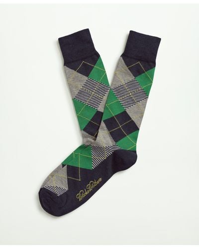 Brooks Brothers Argyle Crew Socks - Green