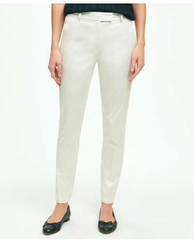 Brooks Brothers Cotton Sateen Pants - White
