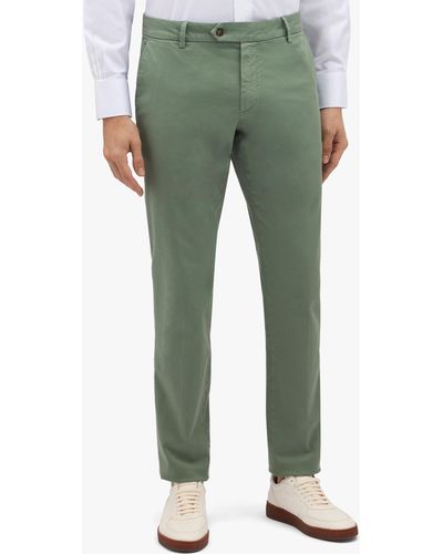 Brooks Brothers Pantalone Chino Verde In Cotone Elasticizzato