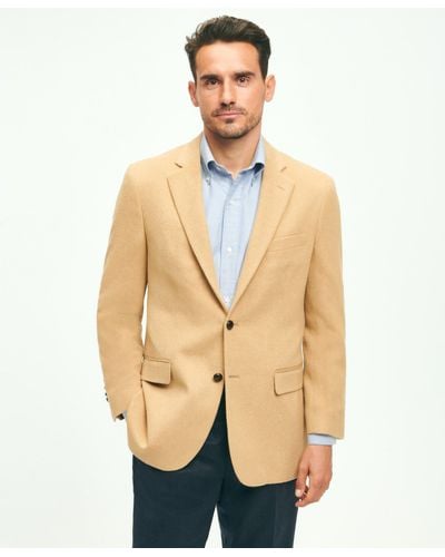 Brooks Brothers Traditional Fit Camel Hair Twill 1818 Sport Coat - Natural