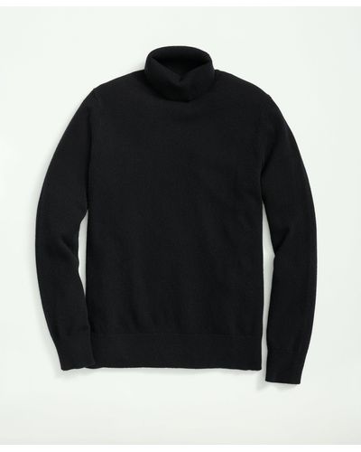 Brooks Brothers 3-ply Cashmere Turtleneck Sweater - Black