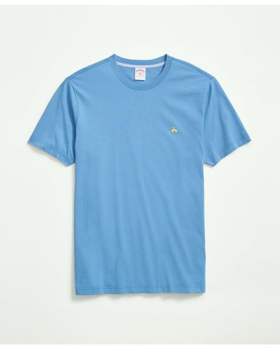 Brooks Brothers Washed Supima Cotton Logo Crewneck T-shirt - Blue