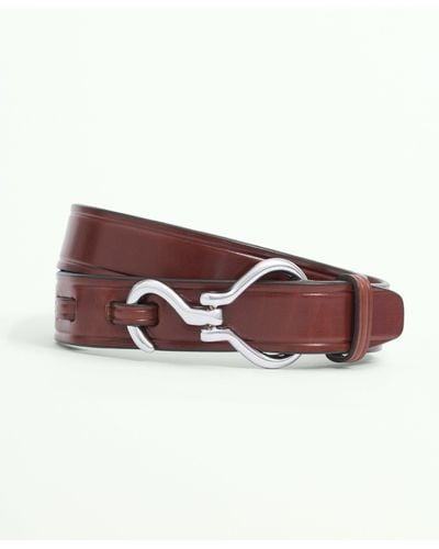 Brooks Brothers Leather Hoof Pick Belt - Brown