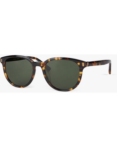 Brooks Brothers Brown Round Sunglasses - Verde