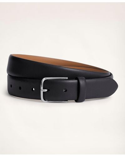 Brooks Brothers Leather Feather Edge Belt - Black