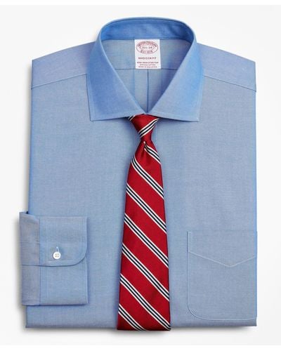 Brooks Brothers Stretch Regent Regular-fit Dress Shirt, Non-iron Pinpoint English Collar - Blue