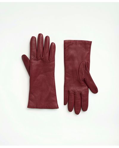 Brooks Brothers Lambskin Gloves With Cashmere Lining - Red