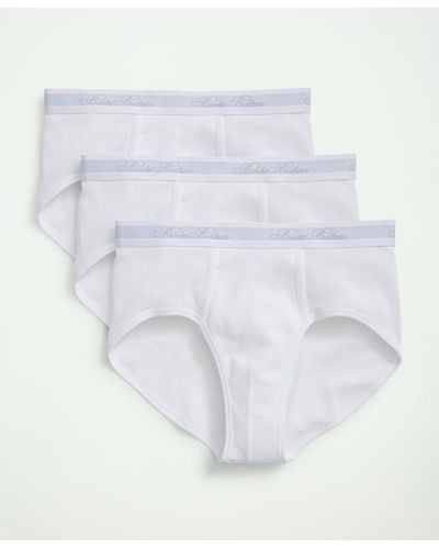 Brooks Brothers Supima Cotton Low-rise Briefs-3 Pack - White