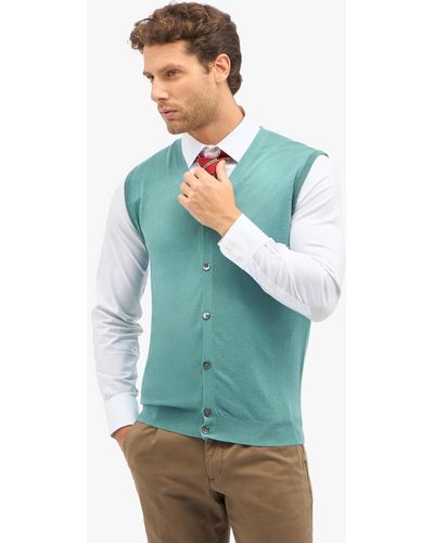 Brooks Brothers Sage Silk-cashmere Blend Sweater Vest - Verde