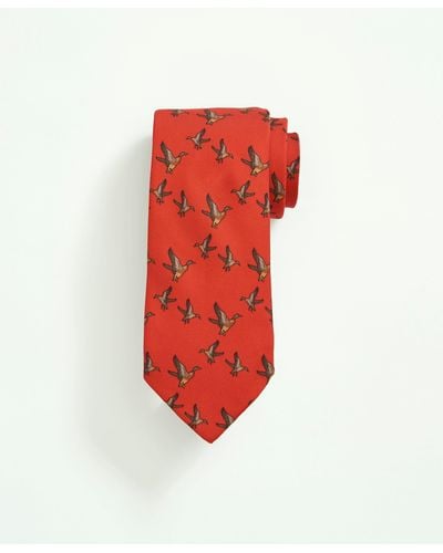 Brooks Brothers Silk Mallard Tie - Red