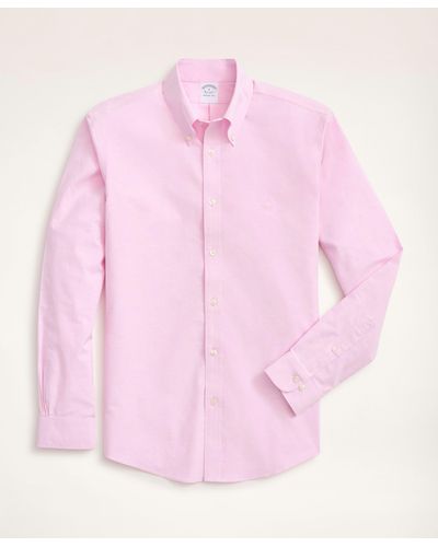 Brooks Brothers Stretch Regent Regular-fit Sport Shirt, Non-iron Oxford - Pink