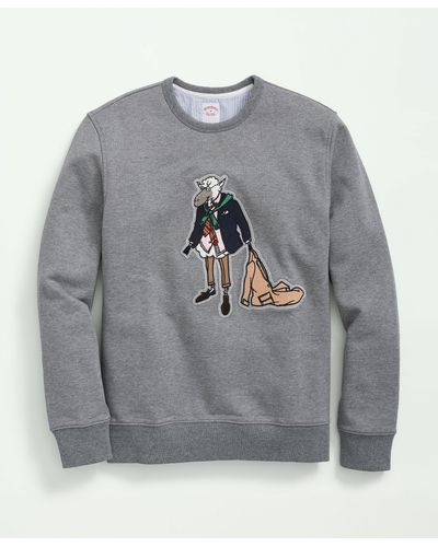 Brooks Brothers French Terry Henry Sweatshirt - Gray