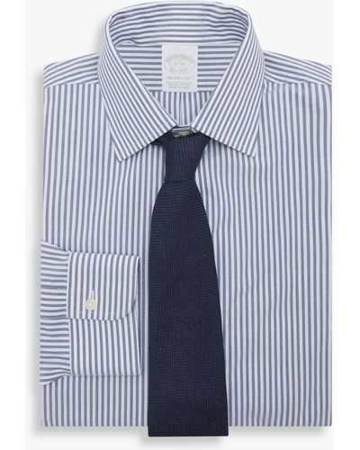 Brooks Brothers Blaues Slim-fit Non-iron Hemd Aus Baumwolle Mit Ainsley-kragen