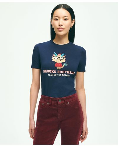 Brooks Brothers Cotton Lunar New Year Graphic T-shirt - Blue
