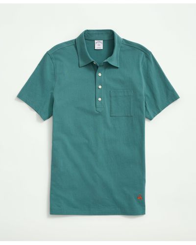 Brooks Brothers Washed Cotton Jersey Polo Shirt - Green