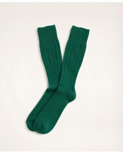 Brooks Brothers Cashmere Crew Socks - Green