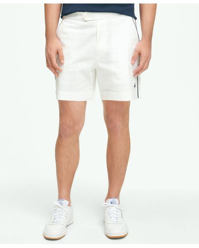 Brooks Brothers 5" Canvas Tennis Shorts - White