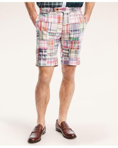 Brooks Brothers Cotton Patchwork Madras Shorts - Multicolor