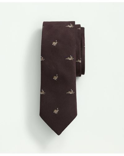 Brooks Brothers Silk Rabbit Pattern Tie - Brown