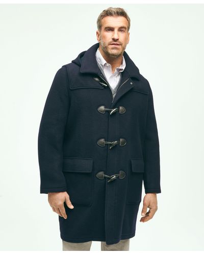 Brooks Brothers Big & Tall Classic Wool Duffle Coat - Blue