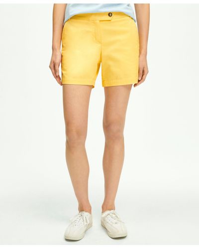 Brooks Brothers Stretch Cotton Twill Shorts - Yellow