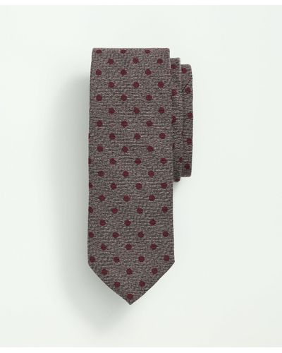 Brooks Brothers Wool Silk Bold Dot Tie - Gray