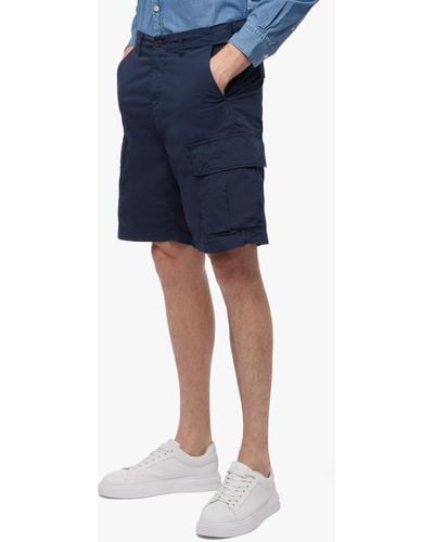 Brooks Brothers Navy Stretch Cotton Cargo Shorts - Azul
