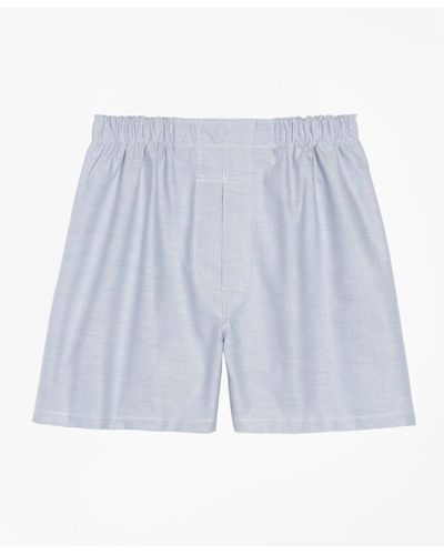 Brooks Brothers Traditional Fit Oxford Boxers - Blue