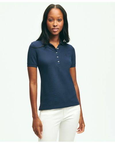 Brooks Brothers Supima Cotton Stretch Pique Polo Shirt - Blue