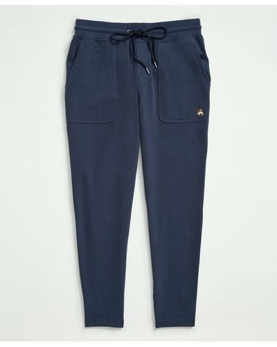 Brooks Brothers Big & Tall Stretch Sueded Cotton Jersey Sweatpants - Blue