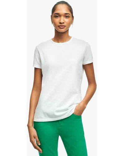 Brooks Brothers T-shirt Piquet In Cotone Stretch Supima - Bianco