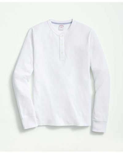 Brooks Brothers Cotton Henley Long-sleeve T-shirt - White