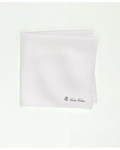 Brooks Brothers Silk Pocket Square - White
