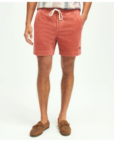 Brooks Brothers Stretch Cotton Drawstring Friday Corduroy Shorts Pants - Red