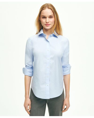 Brooks Brothers Classic-fit Non-iron Stretch Supima Cotton Dress Shirt - Blue