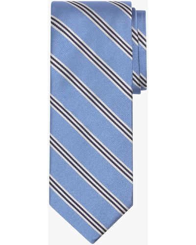 Brooks Brothers Light Blue Silk Regimental Tie - Azul