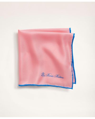 Brooks Brothers Silk Pocket Square - Pink