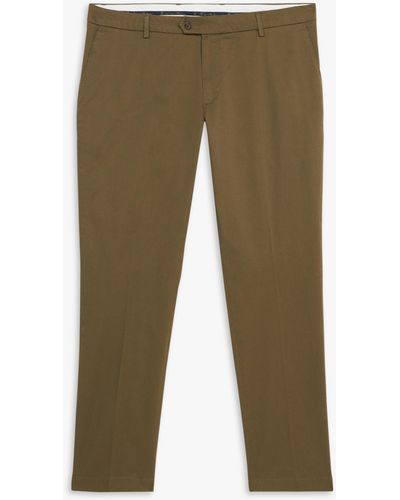 Brooks Brothers Dark Military Slim Fit Double Twisted Cotton Chinos - Verde