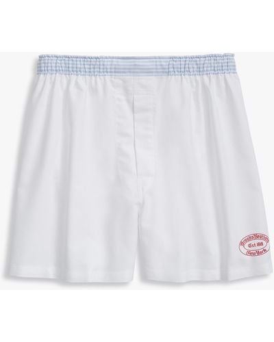 Brooks Brothers Boxer In Cotone Oxford Bianco
