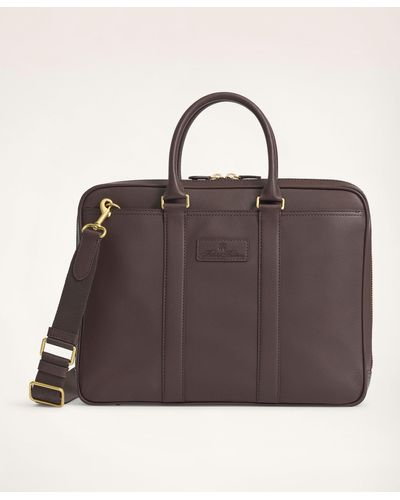 Brooks Brothers Leather Briefcase - Brown