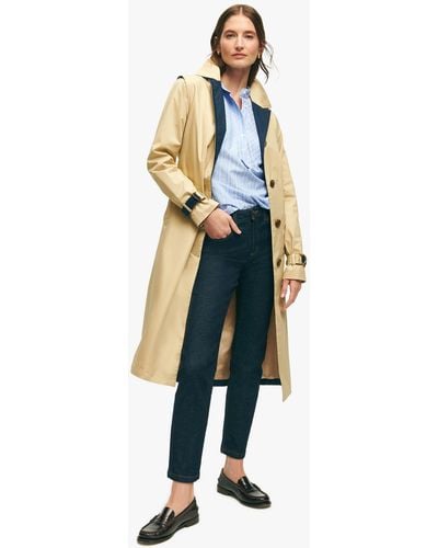 Brooks Brothers Water-Repellent Cotton Trench Coat - Blau
