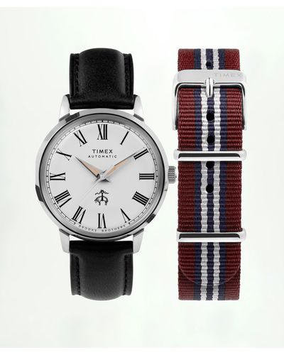 Brooks Brothers X Timex Marlin Automatic, Silver-tone - White