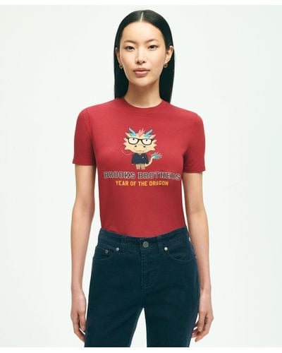 Brooks Brothers Cotton Lunar New Year Graphic T-shirt - Red