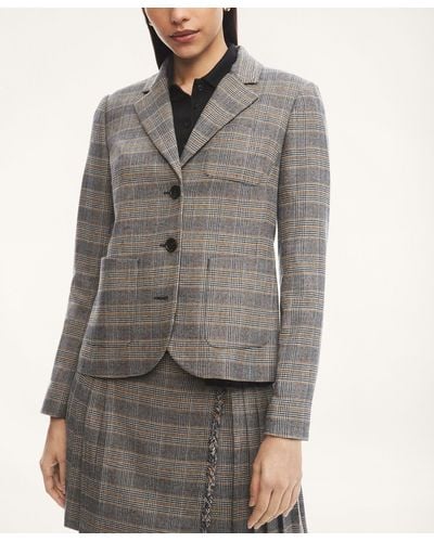 Brooks Brothers Wool Blend Plaid Jacket - Gray