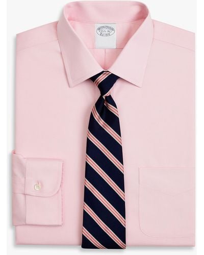 Brooks Brothers Rosa Regular-fit Non-iron Anzughemd Aus Stretch-baumwolle Mit Ainsley-kragen - Pink
